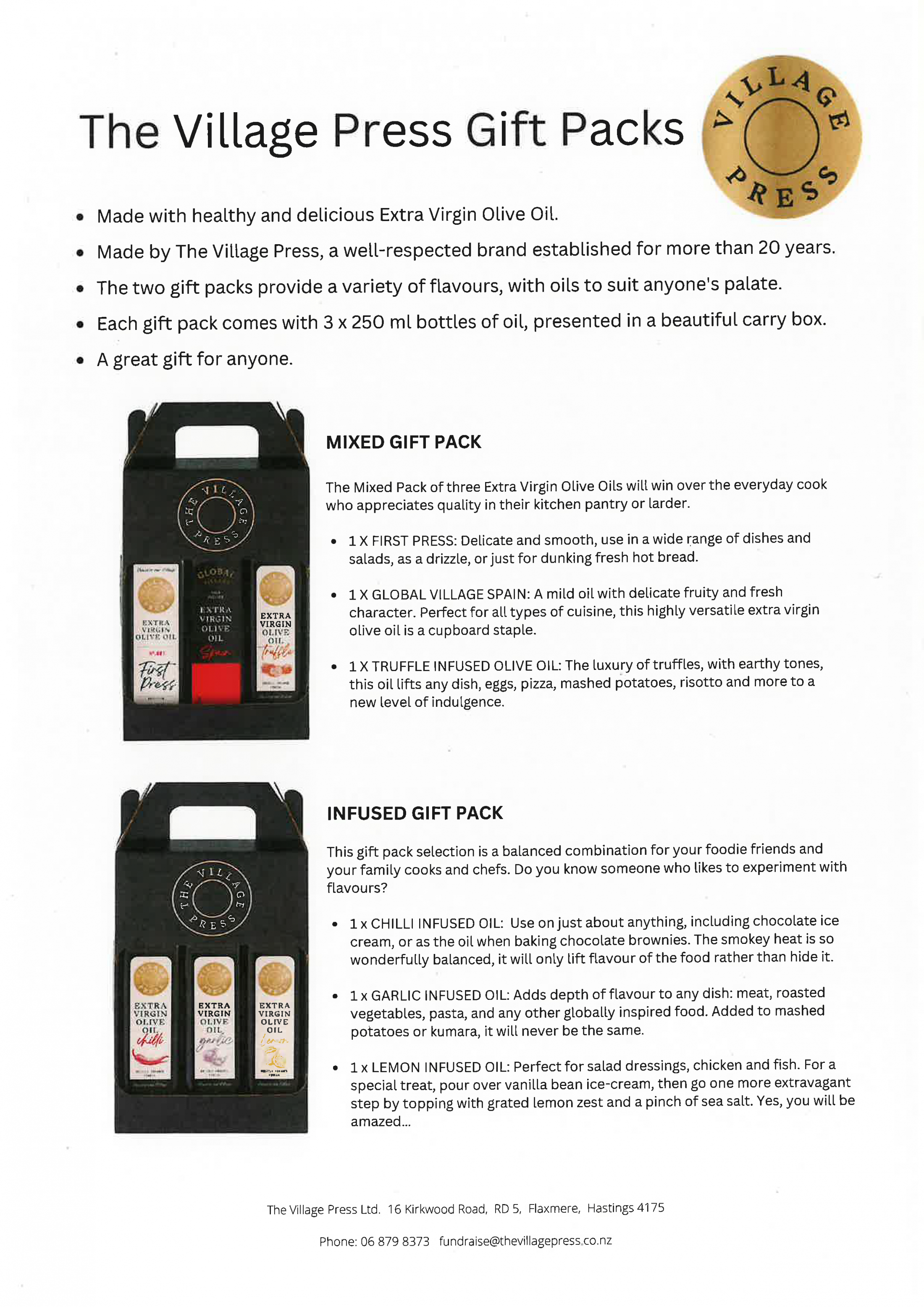 Olive Oil Fundraiser Page 1